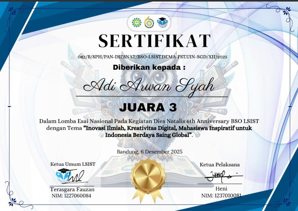 Juara 3 National Essay Competition